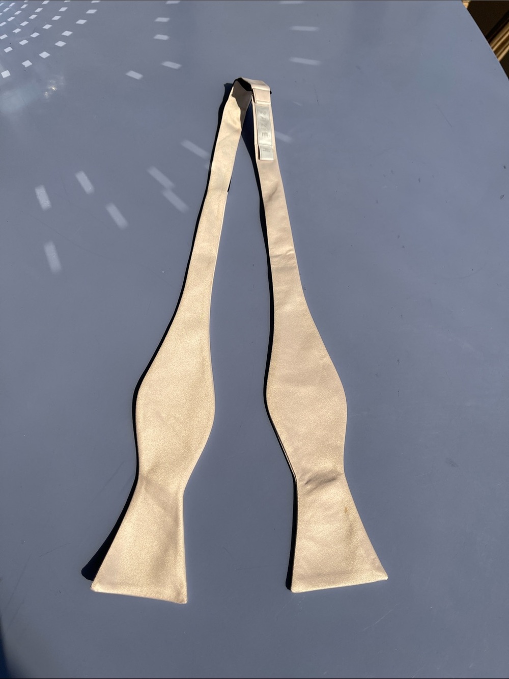 Azazie Beige Adjustable Bow Tie